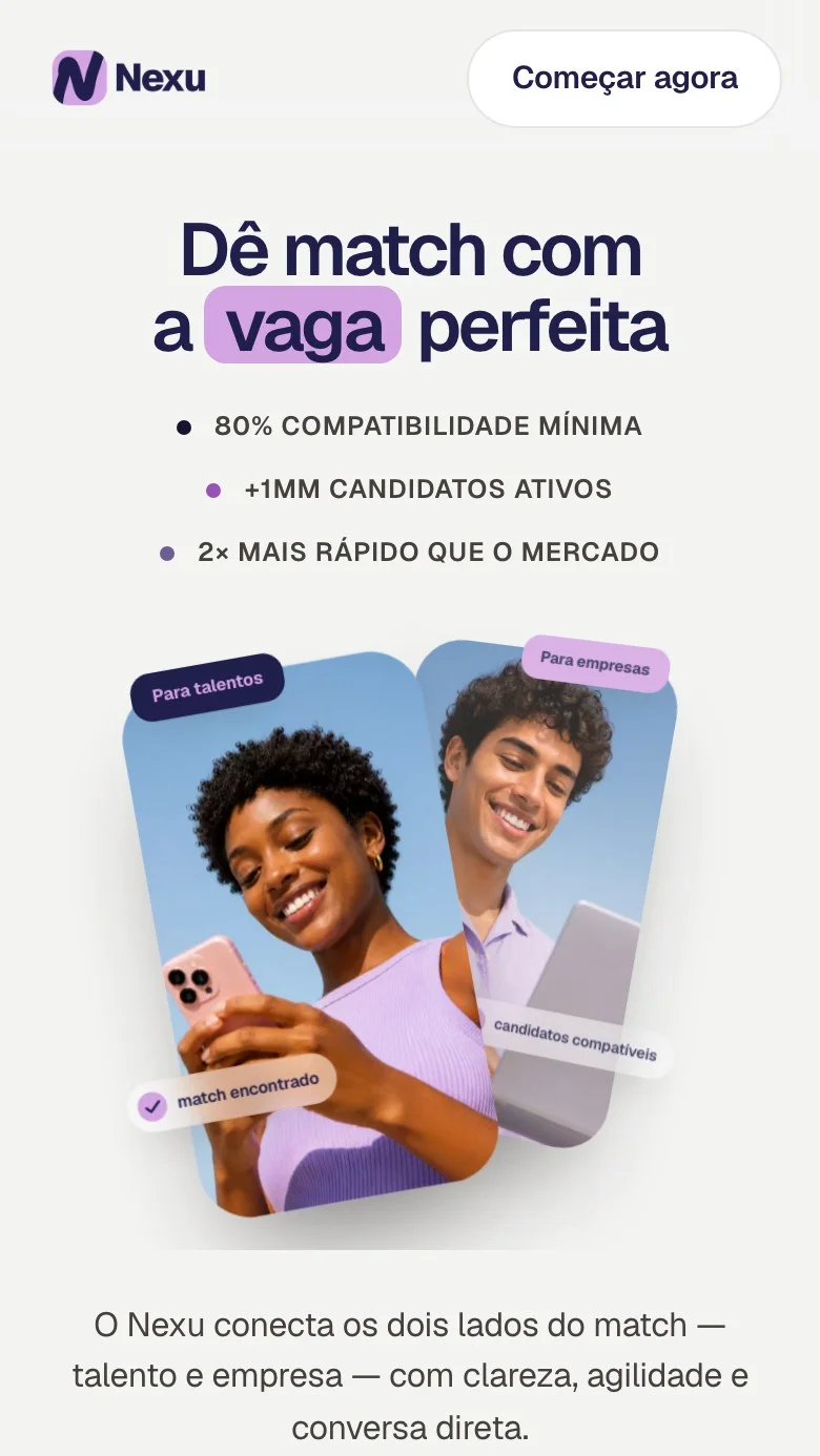 Prévia do site Nexu